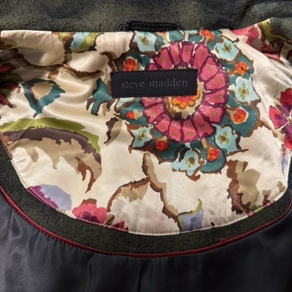 Steve Madden (EUC) Wool Blend Hooded Duffel Coat, Fully Lined Size Large - Picture 5 of 15